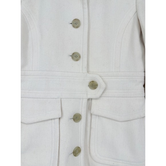 J .Crew Cream Wool Classic Lady Trench Peacoat Mid-Length 4 Vintage - Picture 5 of 16